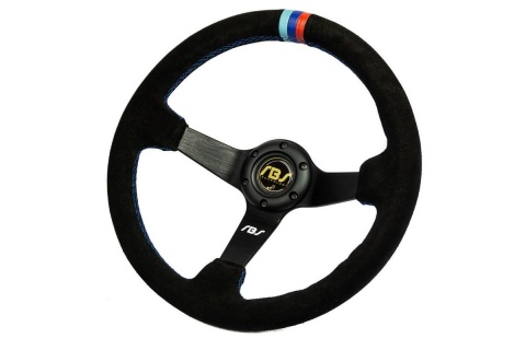 Kierownica zamszowa RBS Technology 350mm offset 90mm