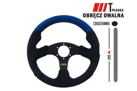 Kierownica zamszowa RRS 320mm offset 0mm