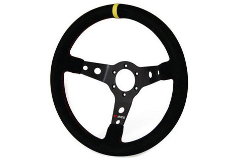 Kierownica zamszowa RRS MONTE CARLO 350mm offset 65mm