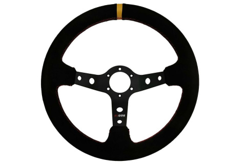 Kierownica zamszowa RRS RALLY+ 350mm offset 90mm
