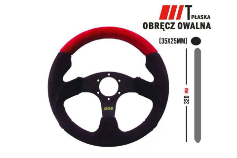 Kierownica zamszowa RRS 320mm offset 0mm