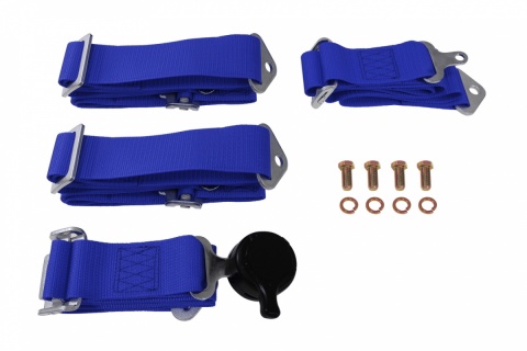 Pasy sportowe 4 punktowe 2" Quick blue