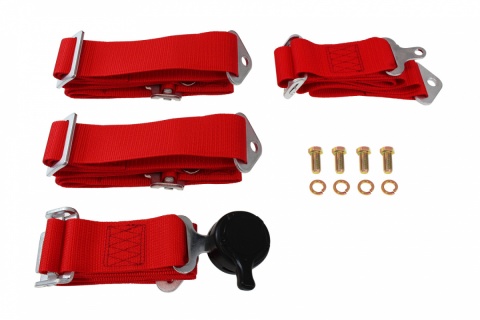 Pasy sportowe 4 punktowe 2" Quick red