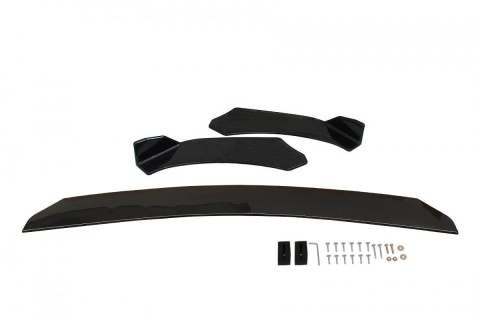 Uniwersalny splitter przedniego zderzaka 3 częściowy CARBON LOOK