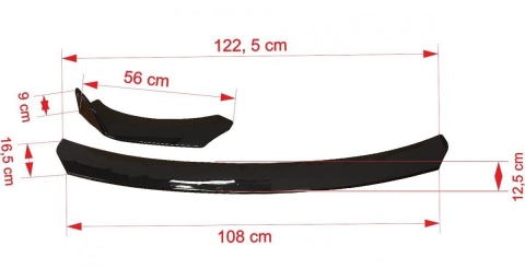 Uniwersalny splitter przedniego zderzaka 3 częściowy CARBON LOOK