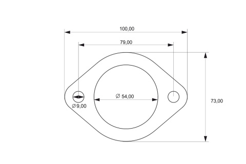 Flansza łącznik układu wydechowego 54mm 2 śruby