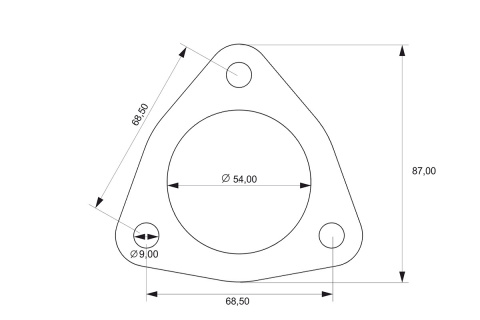 Flansza łącznik układu wydechowego 54mm 3 śruby