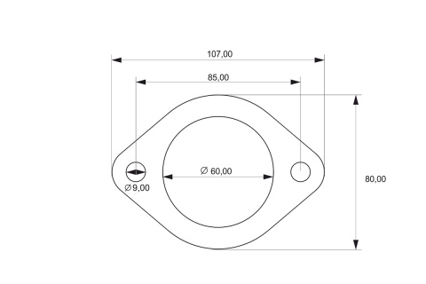 Flansza łącznik układu wydechowego 60mm 2 śruby