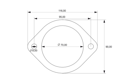 Flansza łącznik układu wydechowego 70mm 2 śruby