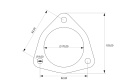 Flansza łącznik układu wydechowego 70mm 3 śruby