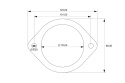 Flansza łącznik układu wydechowego 76mm 2 śruby
