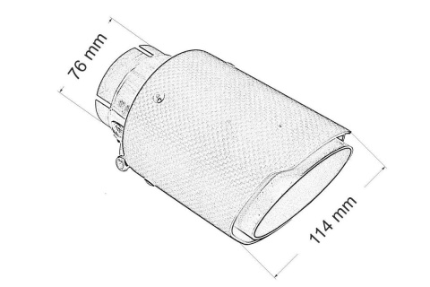 KOŃCÓWKA TŁUMIKA 114mm CARBON BM SPORT
