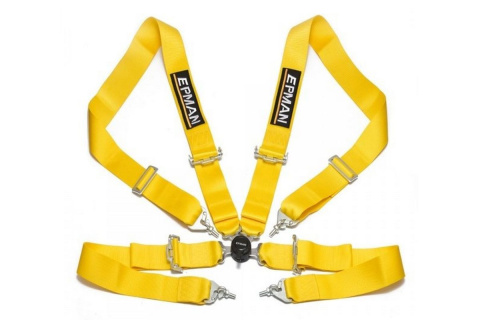 Pasy sportowe 4 punktowe 3" EPMAN yellow