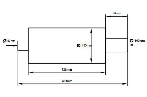 Tłumik TurboWorks Fi 100mm 2,25"