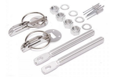 Zapinki maski BM SPORT kołkowe srebrne