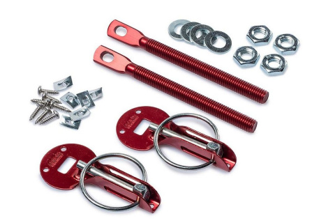 Zapinki maski Sparco kołkowe red stalowe