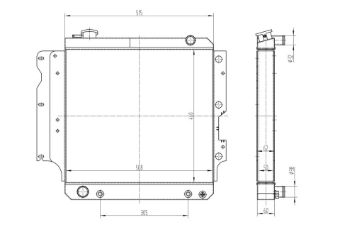 Chłodnica wody TurboWorks JEEP WRANGLER YJ 2.5 4.0 4.2 1986-1995