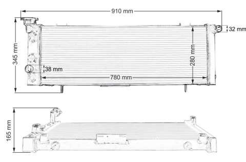 Chłodnica wody TurboWorks Jeep Cheeroke XJ 2.5 4.0 1984-2001