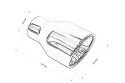 Końcówka wydechu tłumika 102mm wejście 63mm