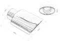 Końcówka wydechu tłumika 120x75mm wejście 63mm