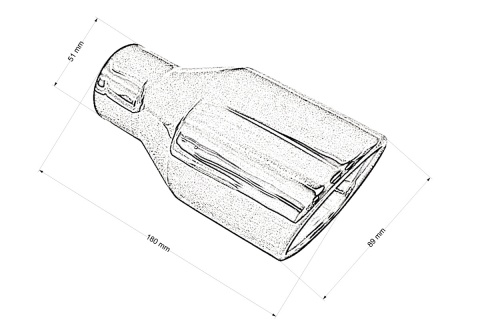 Końcówka wydechu tłumika 89mm wejście 51mm