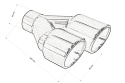 Końcówka wydechu tłumika 2x89mm wejście 63mm lewa