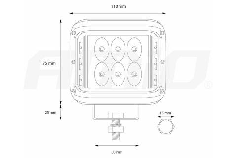 Lampa robocza led 36W 12-24V 2900LM CUBE