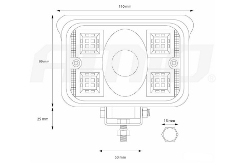 Lampa robocza led 45W 12-24V 3400LM