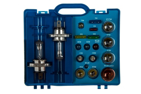 ZESTAW ZAPASOWYCH ŻARÓWEK H4 12V + BEZPIECZNIKI 19 ELEMENTÓW