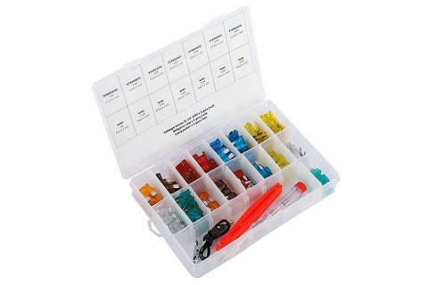 Bezpieczniki mini + uni próbnik chwytak zestaw 150 sztuk