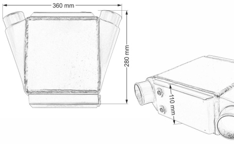 Intercooler wodny 220x210x110 2,5" 2x45st TurboWorks