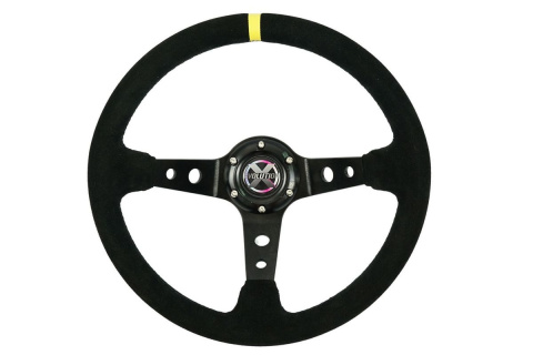 Kierownica zamszowa EVOLUTION X 350mm offset 80mm
