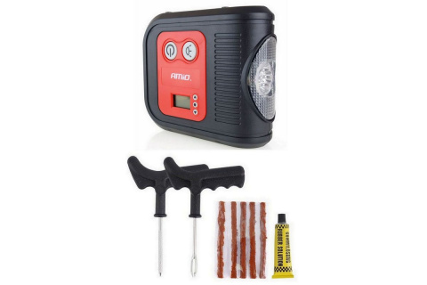 Zestaw naprawczy do opon + kompresor samochodowy 12V