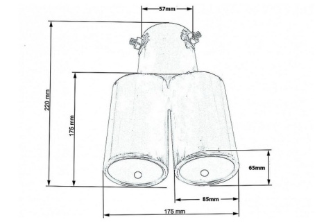 Końcówka wydechu tłumika TurboWorks 2x85mm montaż 55mm