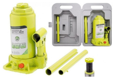 Lewarek hydrauliczny 10T słupkowy butelkowy + walizka