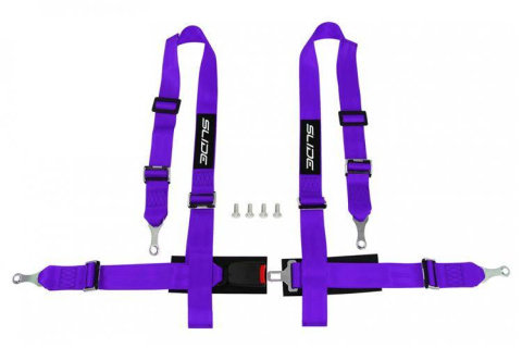 Pasy sportowe 4 punktowe 2" SLIDE purple