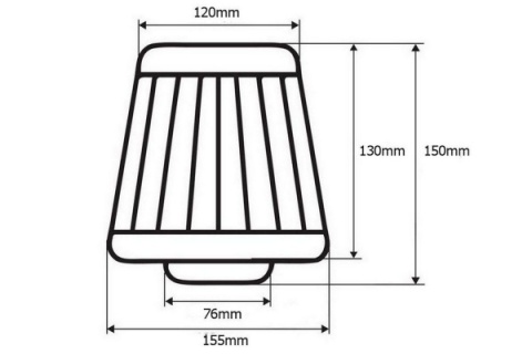 Układ dolotowy uniwersalny 76mm 3" CAI + filtr stożkowy do 240KM