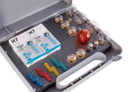 ZESTAW ZAPASOWYCH ŻARÓWEK H7 24V + BEZPIECZNIKI 24 ELEMENTY