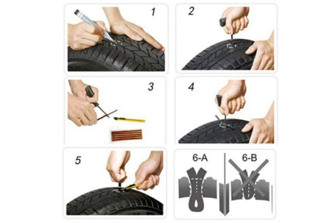 Zestaw naprawczy do opon + kompresor samochodowy 12V 230V 150 PSI