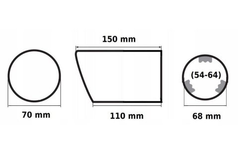 Końcówka wydechu tłumika ST PARTS AUDI TSI TFSI TDI montaż 54-64 CHROM