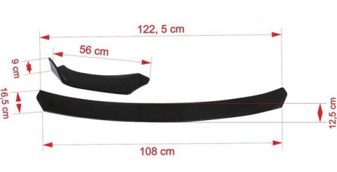 Uniwersalny splitter przedniego zderzaka 3 częściowy