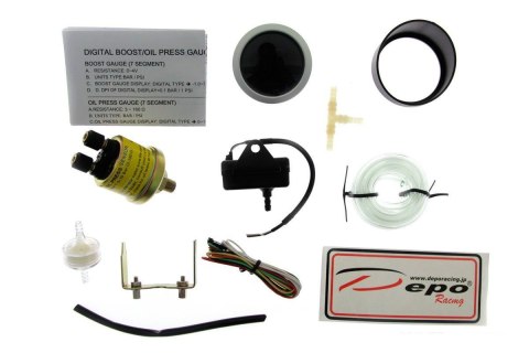 Zegar Depo LED 2w1 52mm TURBO, CIŚNIENIA OLEJU