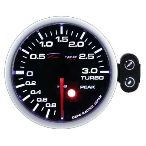 Zegar Depo PEAK 52mm TURBO ELECTRIC -1 DO 3 BAR