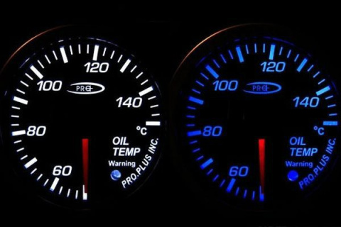 Zegar Pro 52mm TEMPERATURY OLEJU Blue&White