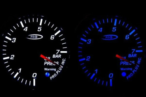 Zegar Pro 52mm CIŚNIENIA OLEJU Blue&White