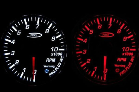 Zegar Pro 52mm OBROTOMIERZ 10000RPM Red&White