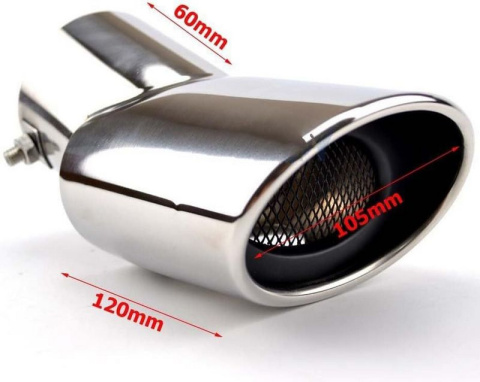 Końcówka tłumika HYUNDAI TUCSON 2011 - 2019 montaż 58-72mm CHROM