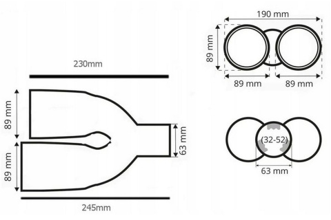Końcówka wydechu tłumika AMIO 2x90mm carbon