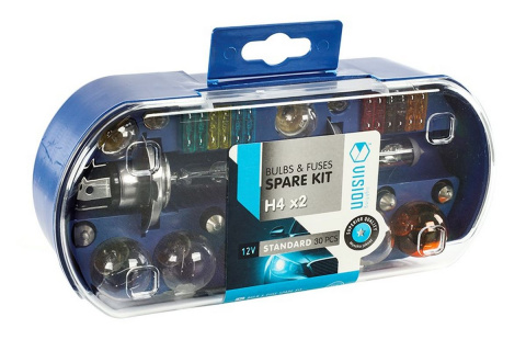ZESTAW ZAPASOWYCH ŻARÓWEK H4 12V + BEZPIECZNIKI 30 ELEMENTÓW