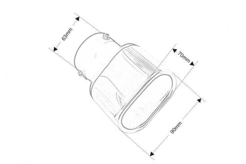Końcówka wydechu tłumika TurboWorks 90x70mm montaż 63mm